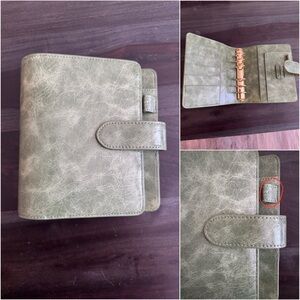 Aura Estelle Chloe A6 Size Gold 30mm Rings Planner in Jade Green